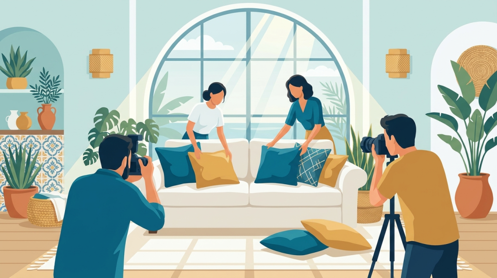 conciergerie Airbnb La Grande-Motte : L'ordre de prise de vue qui raconte le logement